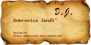 Dobrovics Jenő névjegykártya