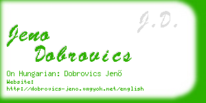 jeno dobrovics business card
